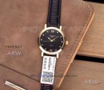 Perfect Replica Longines Yellow Gold Case Black Dial 32mm Women's Watch